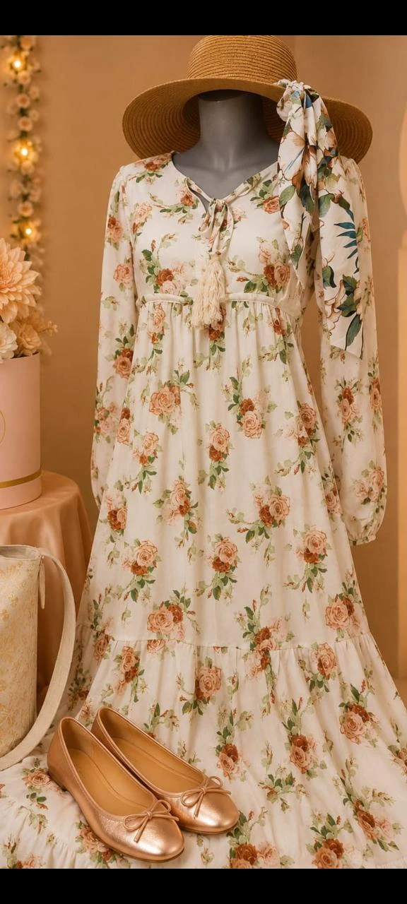 Robe longue fleuri boheme chic taille S/M